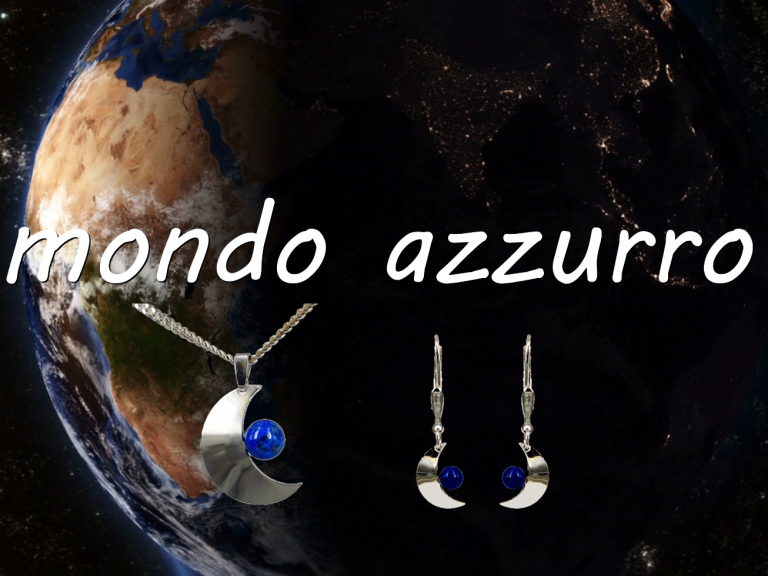 Mondo azzurro Schmuckserie aus 925er Sterling Silber und Lapislazuzli Kugeln
