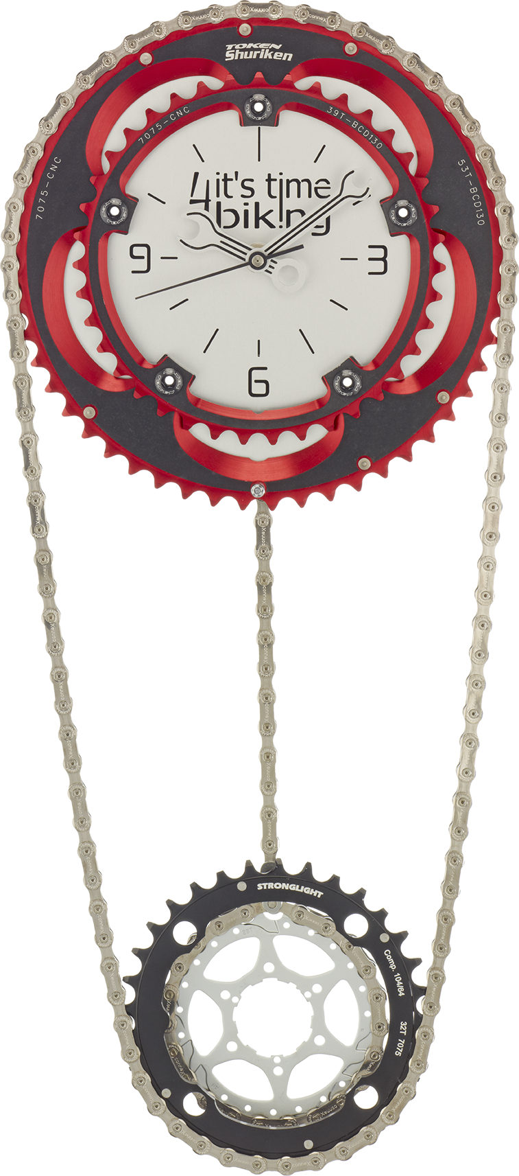 Wanduhr mit Pendel "it's time 4 biking"